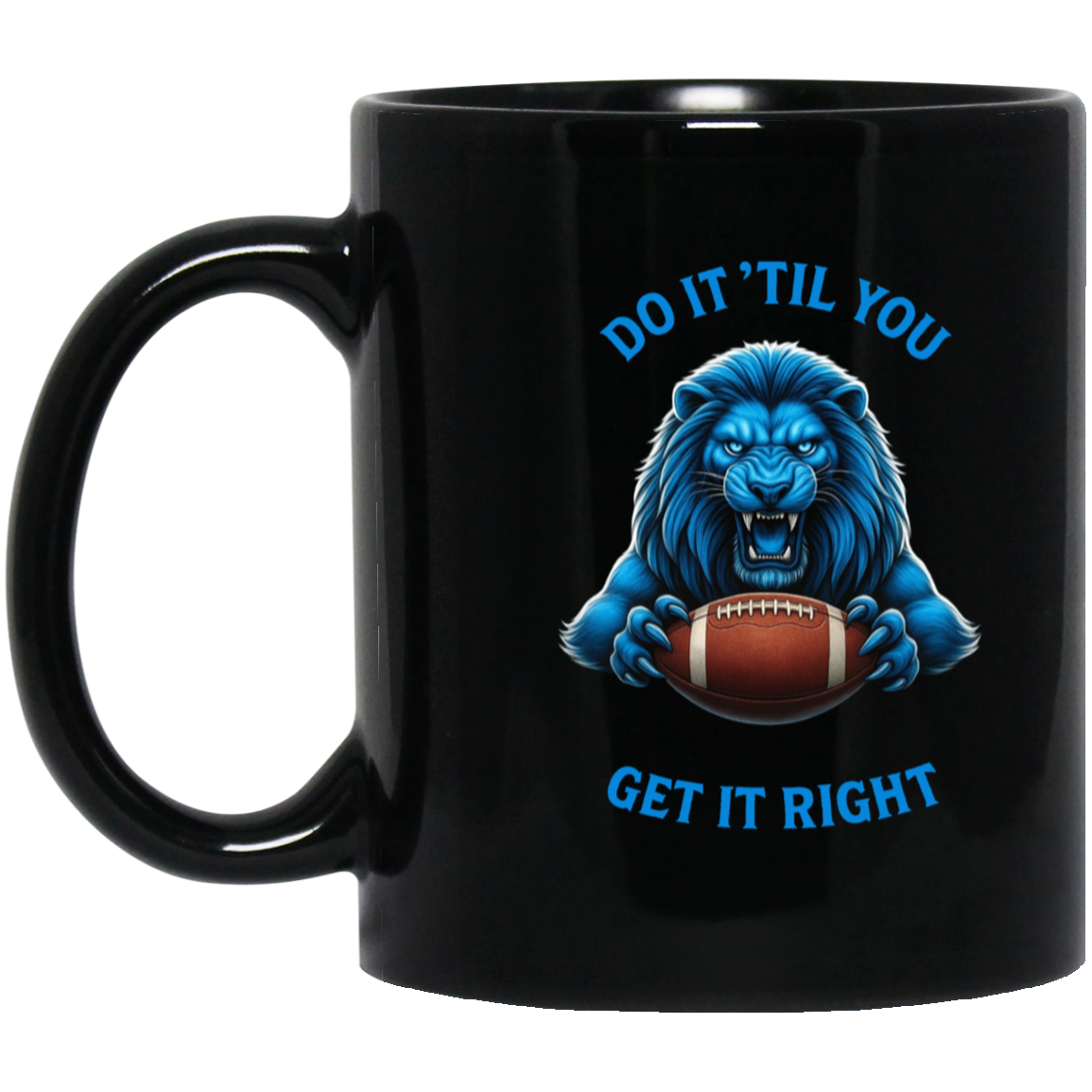 LION BLUE 6 DO IT BLACK MUG